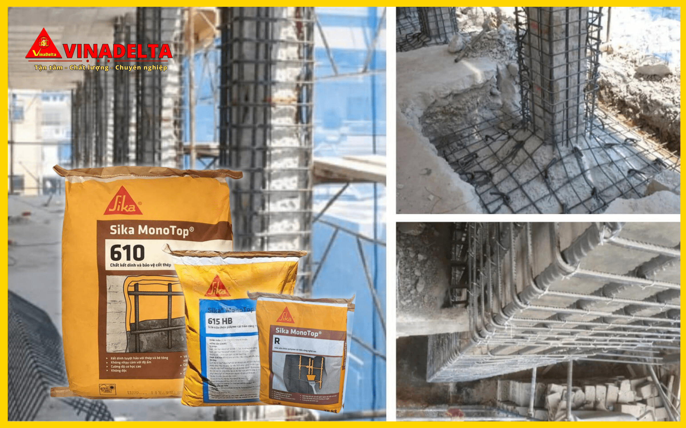 Sửa chữa bê tông bằng Sika Monotop